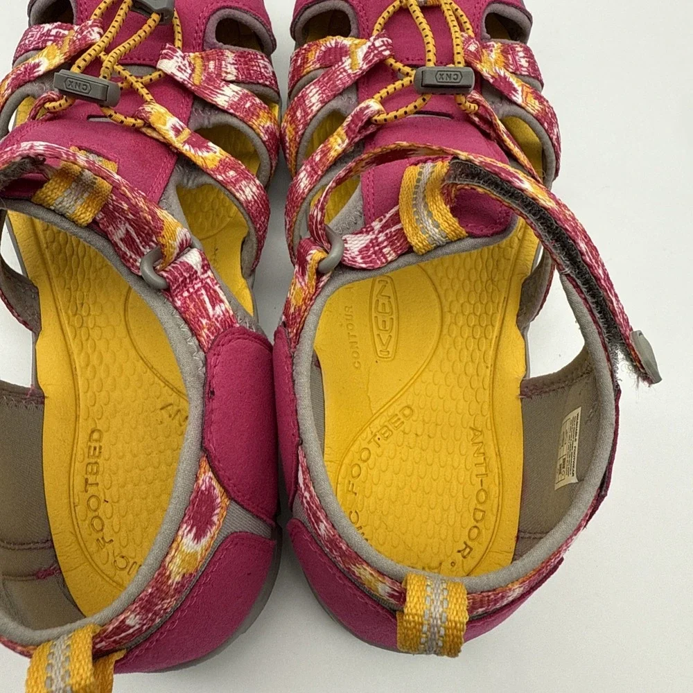 Keen Hiking Sandals Youth 7 Seacamp II CNX Pink Hook & Loop Tie Dye 1026320